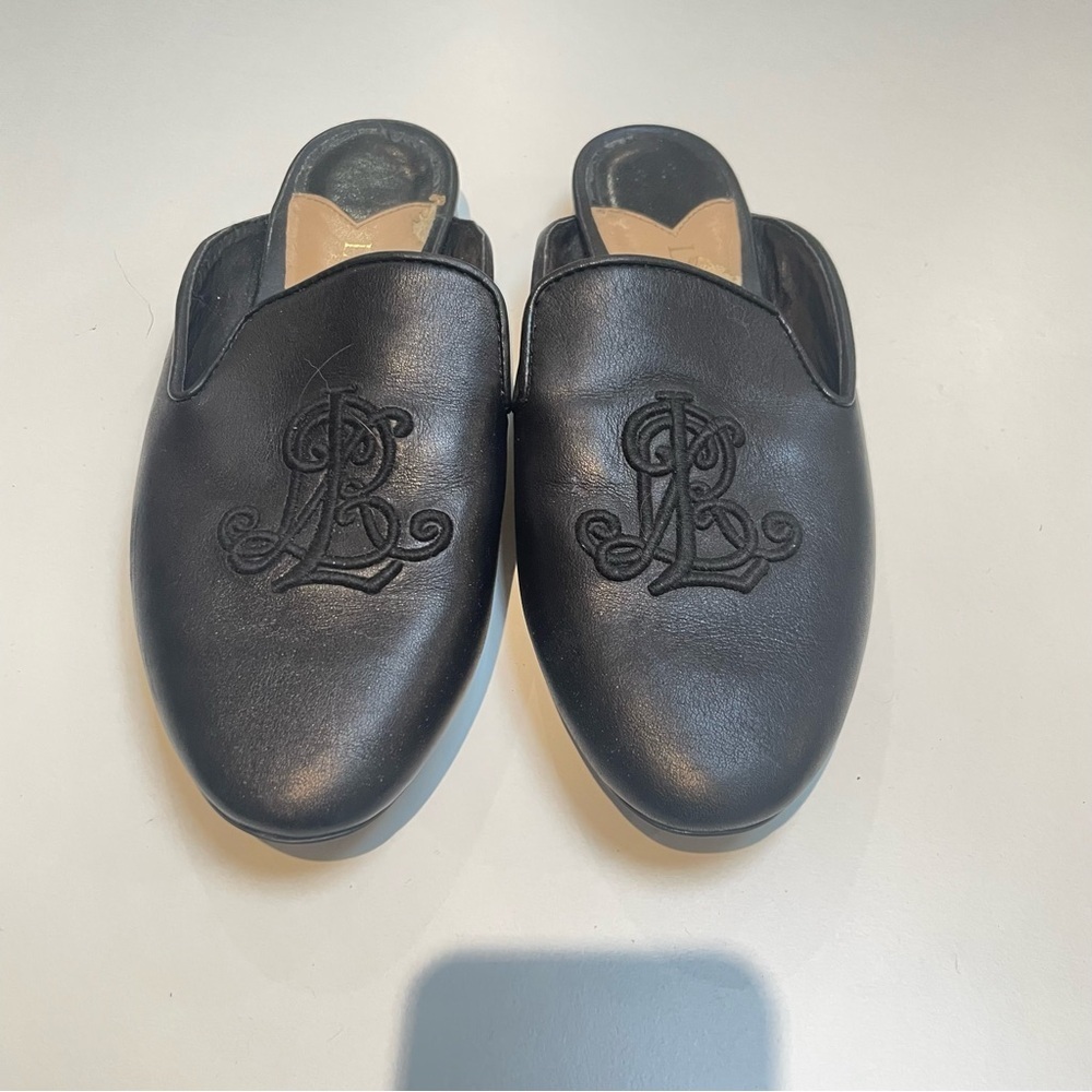 Lauren Ralph Lauren Black Embroidered Sandals